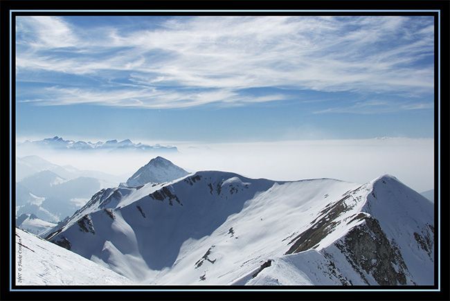 Nature - Photographie des montagnes enneigées depuis le sommet du Moléson